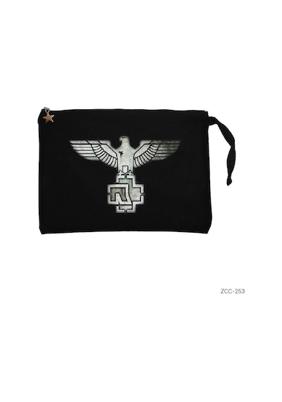 Zepplin Giyim Rammstein Eagle Siyah Clutch Astarlı Cüzdan / El Çantası