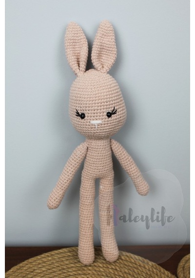 Aleylife Amigurumi Organik Tavşan Uyku- Oyun Arkadaşıaçık Pembe