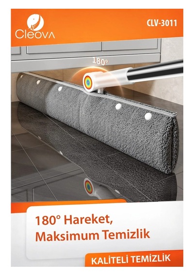 Cleova 2 İn 1 Çekpas Kauçuk Fırça Paspas Mop