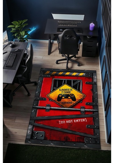 Gamer Zone Endüstriyel Tasarım Yıkanabilir Kaymaz Taban Salon Halısı Gnc2