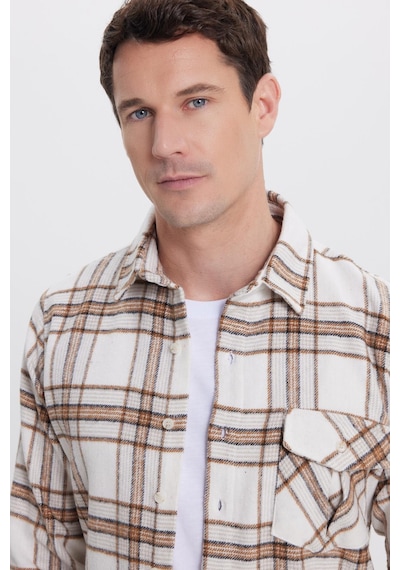 Tudors Erkek Slim Fit Dar Kesim Kareli Tek Cepli Oduncu Gömlek-41974 Çok Renkli Tudors Erkek Slim Fit Dar Kesim Kareli Tek Cepli Oduncu Gömlek-41974 Çok Renkli