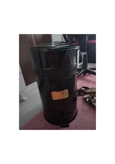 Evistro Pedallı Metal Galvaniz Mutfak Banyo Kapaklı Çöp Kovası 30 Lt Siyah Siyah Tek Ebat 29 X 36 Diğer