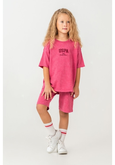 U.s. Polo Assn. Kız Çocuk Pembe Bermuda Takım Us2530-c-v2 Pembe