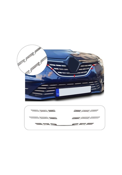 Renault Megane 4 Uyumlu 2020 Ve Üzeri Krom Ön Panjur 5 Parça Paslanmaz Çelik