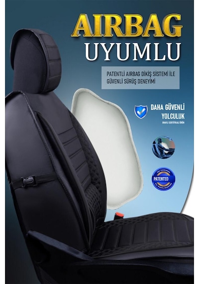 Fiat Freemont 5 Koltuk Oto Koltuk Kılıfı Ön Arka Set Siyah Plus Serisi Scr