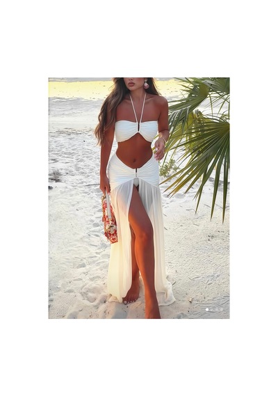 Lilly Bianca Riviera Etekli Beyaz Bikini Takımı Beyaz Beyaz