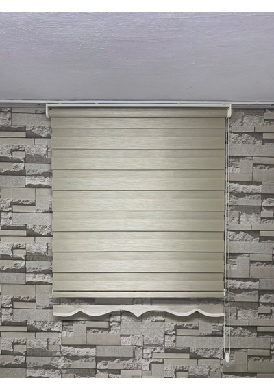 Bambu Krem Renk Zebra Perde (Etekli)