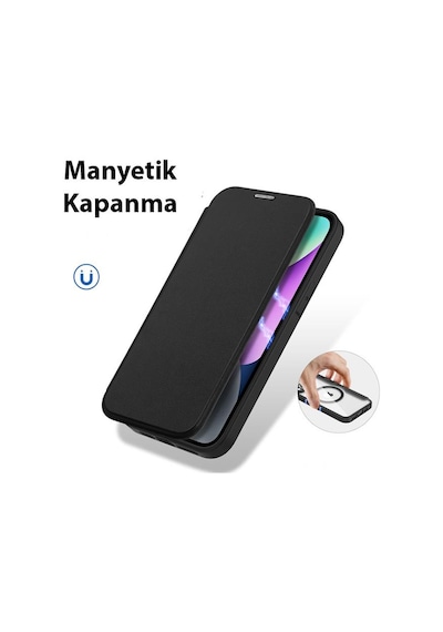 Coofbe Kart Bölmeli Cüzdanlı Manyetik Magsafe Uyumlu Apple iPhone 14 Kılıf Cüzdan Kartlık
