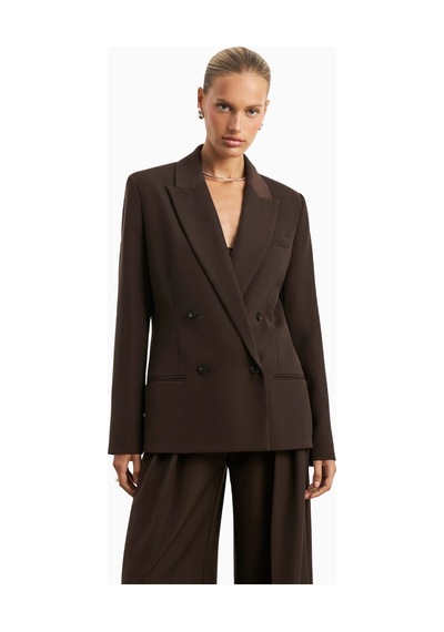 Because Of Alice Dropped Waist Double Breasted Blaze Oversize Kadın Ceket Kahverengi