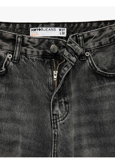 Koton Straight Fit Siyah Kadın Jean Pantolon 7wal40046md