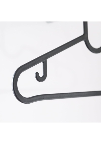 Huub Hanger Plastik Slim Askı, Elbise Askısı, Siyah Askı Standart, Adet, 10 Diğer