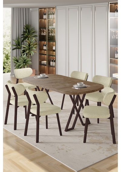 Canisa Axton Serisi Sabit Mdf 90x168 Atlantik Çam Mutfak Masa Takımı 6 Krem Sandalye Atlantik Çam Masa Krem Sandalye Canisa Axton Serisi Sabit Mdf 90x168 Atlantik Çam Mutfak Masa Takımı 6 Krem Sandalye Atlantik Çam Masa Krem Sandalye