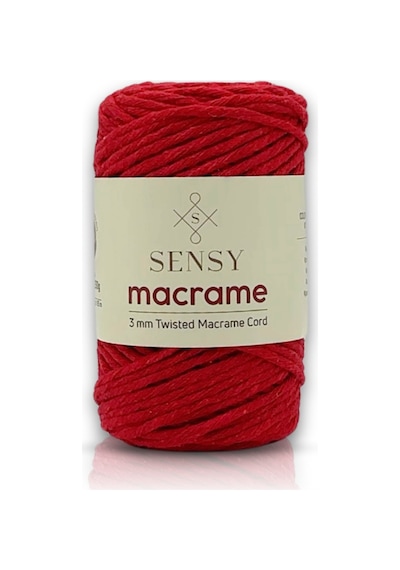 Sensy Premium Taranan Makrome Makrame Taranabilir Pamuk Makrome Ipi Kırmızı
