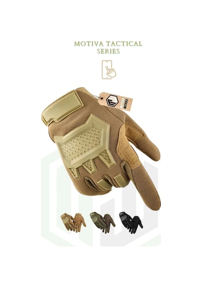 Motiva Mechanix M-tact Taktik Eldiven Yumuşak Silikon Korumalı İş Güvenliği Motosiklet Bisiklet Eldiveni - Siyah