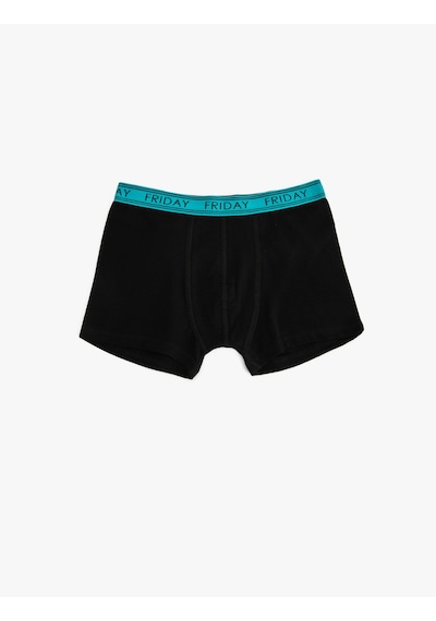 Koton 3'lü Boxer Seti Slogan Yazı Detaylı Siyah 5slm90048mk Siyah