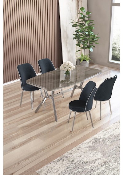Canisa Lena Serisi 90x160 Antrasit Ironi Krom Kaplama Ayaklı Masa Takımı Ve 4 Antrasit Sandalye Antrasit İroni Masa Antrasit Sandalye Ayaklar Krom Canisa Lena Serisi 90x160 Antrasit Ironi Krom Kaplama Ayaklı Masa Takımı Ve 4 Antrasit Sandalye Antrasit İroni Masa Antrasit Sandalye Ayaklar Krom