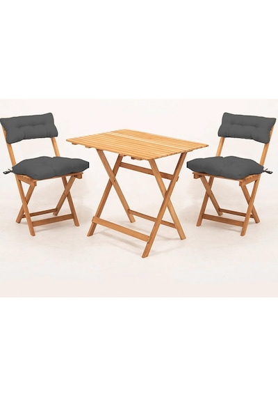 Meya Dekor Sırt Ve Oturak Minderli Balkon Bahçe Mutfak 3'lü Bistro Set Katlanır Masa-sandalye 60x80 Masalı Ahşap Meya Dekor Sırt Ve Oturak Minderli Balkon Bahçe Mutfak 3'lü Bistro Set Katlanır Masa-sandalye 60x80 Masalı Ahşap
