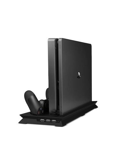 Ps4 Slim Multi Fonksiyonel Fanlı Ve Gamepad Şarjlı Stand Siyah