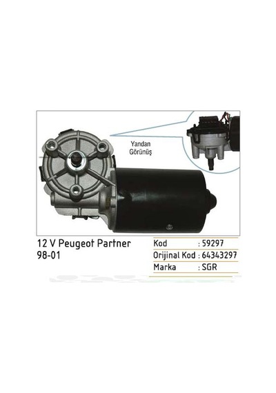 Silecek Motoru 12v Peugeot Partner 98 01