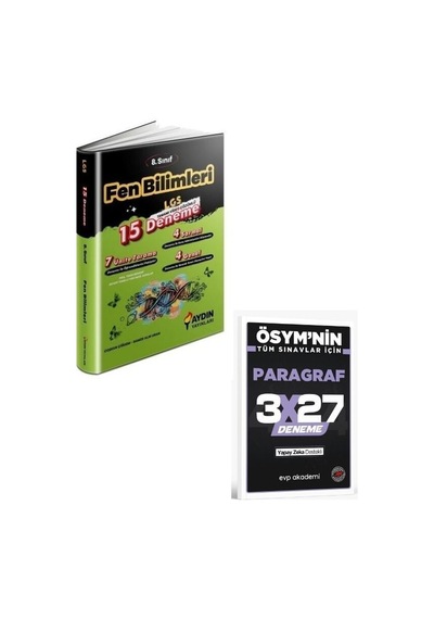 Aydın 2027 8. Sınıf Lgs Fen Bilimleri 15 Deneme+ Evp Akademi Paragraf