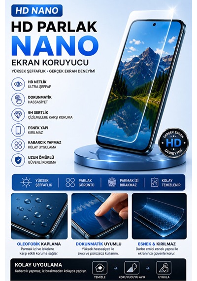 Mi 15 Uyumlu Hd Parlak Nano Ekran Koruyucu 9h Esnek Kırılmaz Koruma
