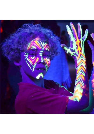 Vıp Glow In The Dark Under Uv Light 6 Adet Glow Neon Fosfor Boya Uv Mor Işıkta Parlayan Vücut Boyası Renkli