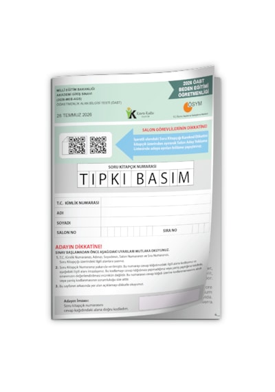 2026 Meb-ags Öabt Beden Eğitimi Öğretmenliği Ösym Tıpkı Basım Kitapçık Türkiye Geneli Deneme
