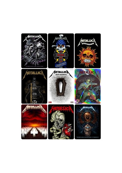 Metallica 1 No Desenli Tasarım Mini 9' Lu Fotokart Seti