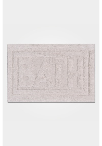 Bath Banyo Paspası 80x50 Dekoratif, Yıkanabilir, Tüylenme Yapmaz Ekru