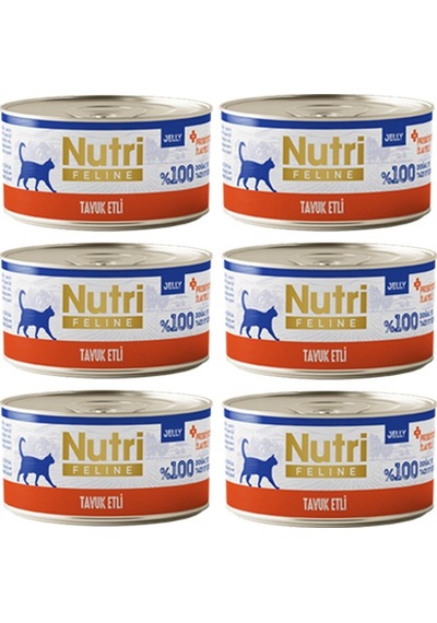 Nutri Feline Adult Jelly 70gr Tavuk Etli 6 Adet Yaş Yetişkin Kedi Maması
