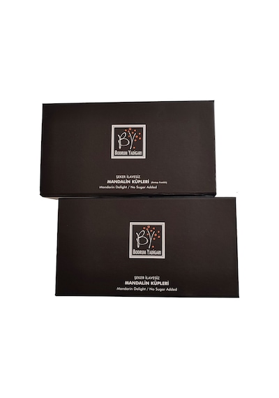 Bodrum Yadigarı Şeker İlavesiz Mandalin Küpleri Sade 250 G + Şeker İlavesiz Mandalin Küpleri Antep Fıstıklı 250 G