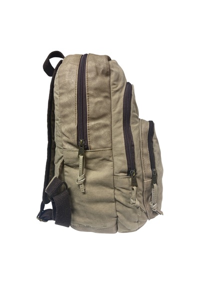 Old Cotton Cargo Kaliteli Siyah Vintage Salaş Baskılı Disayn Günlük Gezi Okul Sırt Çantası Revilla Bag 28x38cm Bej - Beyaz