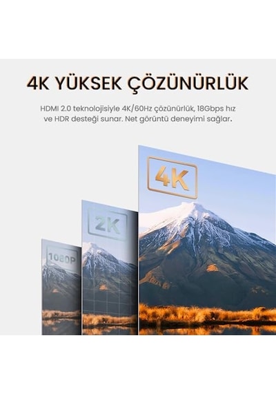 V-h107 18gbps Hdr 4k 60hz 3d Hdmı 2.0 Kablo 1.5 Metre