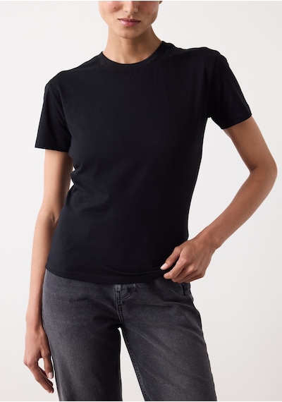 Penti Siyah Bisiklet Yaka Slim Fit Pamuklu Tişört
