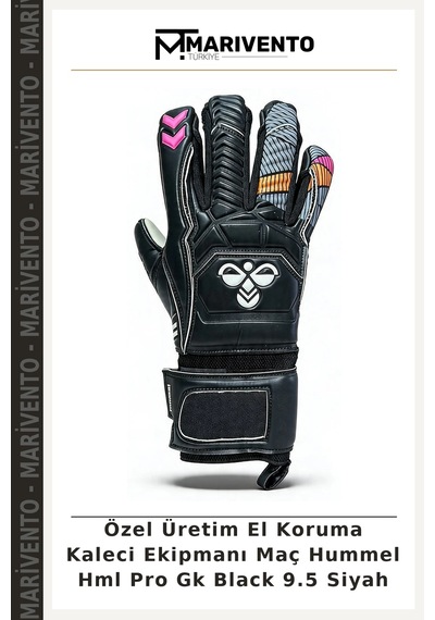 Marivento Özel Üretim El Koruma Kaleci Ekipmanı Maç Hummel Hml Pro Gk Black 9.5 Siyah