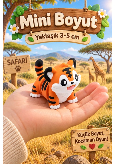 Tigglo 10'lu Hareketli Mini Hayvan Ve Karakter Figür Oyuncak Seti Çiftlik, Okyanus, Safari Ve Orman Tema Seçenekleri Safari Hayvanları