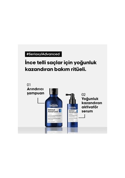 Serie Expert Serioxyl Advanced Incelmiş Saç Telleri Için Yoğunluk Kazandıran Şampuan 1500 Ml