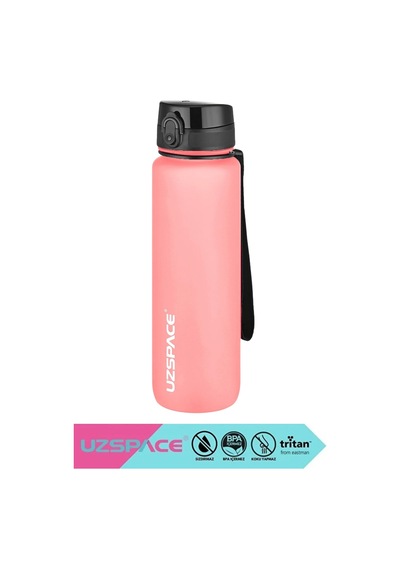 Uzspace 1000ml Soft Touch Tritan Su Matarası Pudra Pembe Çok Renkli