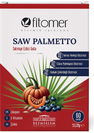 Fitomer Saw Palmetto Takviye Edici Gıda 60'lı Kapsül
