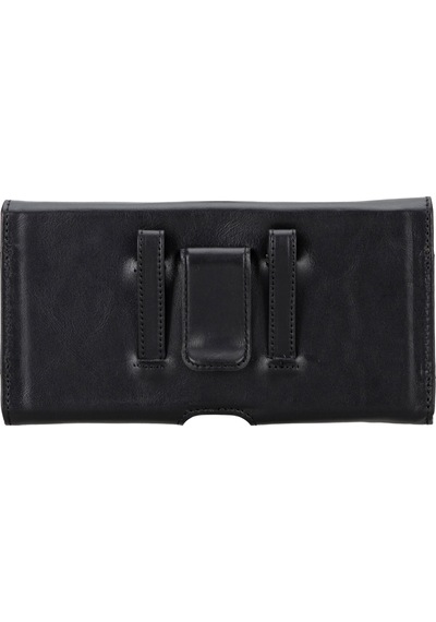 Arc Clıp Onyx Black Leather 6.9" Phone Case Siyah