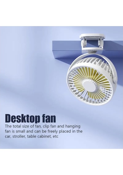 Fan Masaüstü 3 Kademeli Şarjlı Taşınabilir Qtop F9