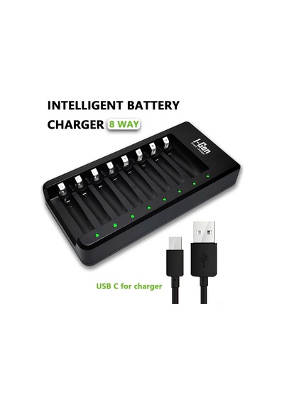 G821 8'li Pil Şarj Aleti + 4 Adet Aa Pro 2950 Mah + 4 Adet Aaa Pro 1100 Mah Şarjlı Kalem Pilli Set 1.2v Ni-mh