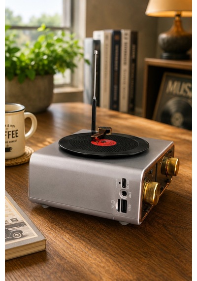 Meier Md-1320bt Gri Nostaljik Görünümlü Bluetooth Hoparlör Ve 3 Bantlı Şarjlı Radyo