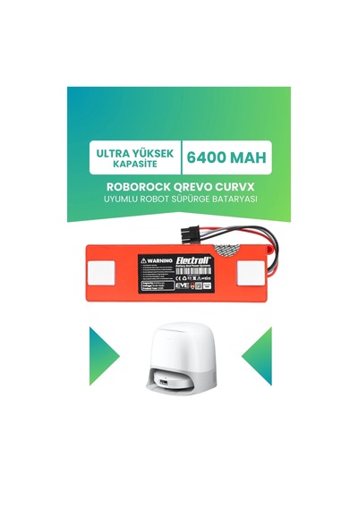 Roborock Qrevo Curvx Uyumlu Batarya 6400mah Robot Süpürge Bataryası Qrcx02-00
