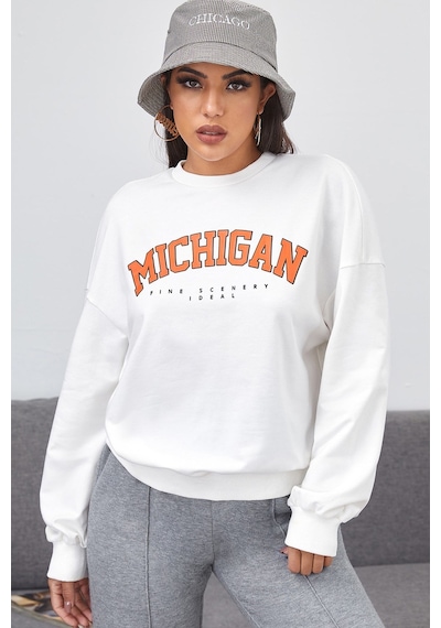 Madmext Mad Girls Beyaz Sweatshirt Mg785 Beyaz