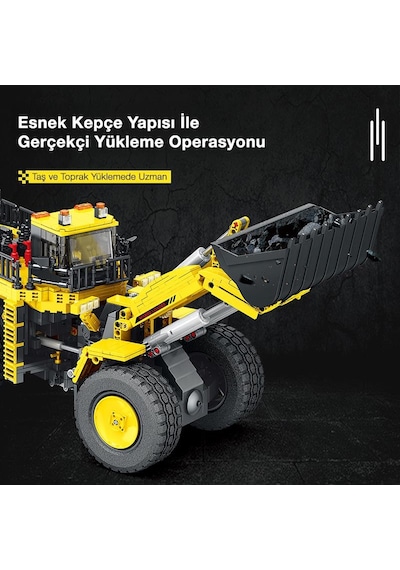 Reobrix 22009 Dozer Kamyon Kumanda&motorlu Yaratıcı Yapı Blok Seti Building Block Mechanical Loader - 1876 Parça