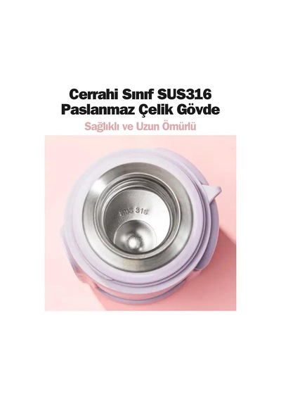 Tkk 1000ml Kulplu Fincan-kapaklı Askılı Paslanmaz Çelik Termos Kamp Matarası Diğer