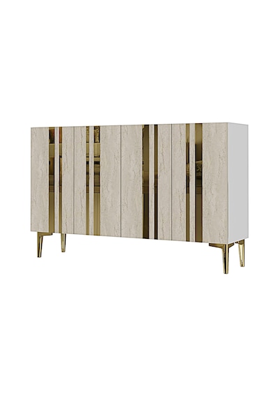 Ka1230btg Mia Konsol Ve Tv Sehpası Beyaz-traverten-gold 120cm