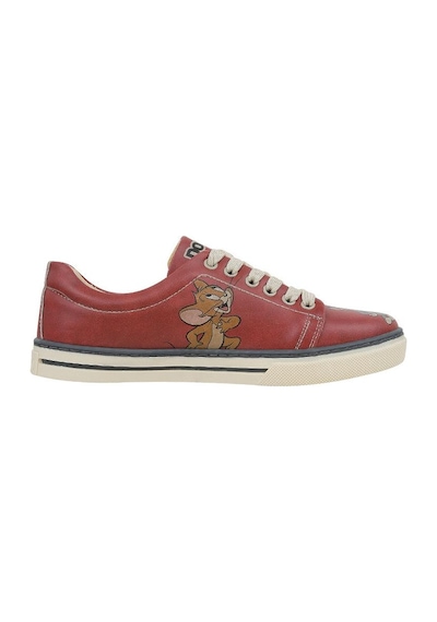Kadın Vegan Deri Turuncu Sneakers - Warner Bros Tom Ve Jerry Tasarım Çok Renkli