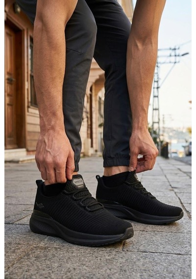 Lescon Volt 4 Flex Rahat Esnek Günlük Yürüyüş Erkek Spor Ayakkabı Siyah